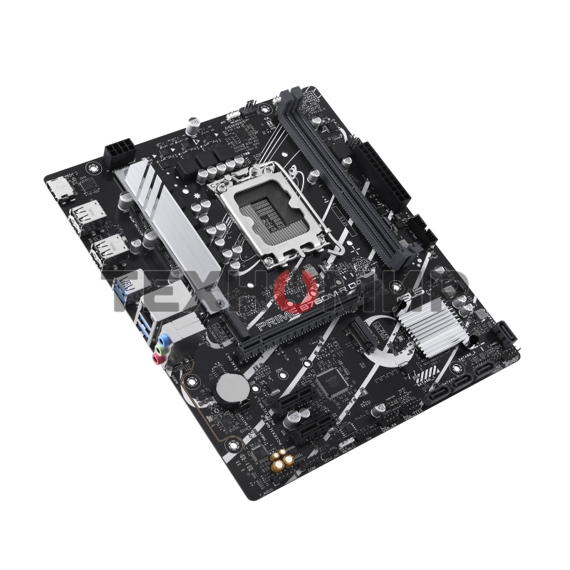Материнская плата ASUS PRIME B760M-R D4, LGA 1700, Intel B760, 2xDDR4, 4xSATA, 2xM.2, 1xPCIe 4.0 x16, 1xPCIe x1, 1xHDMI, 1x 2.5Gb LAN, 4xUSB-A 2.0, 4xUSB-A 3.2 Gen 1, 3x3.5 мм, 7.1, mATX