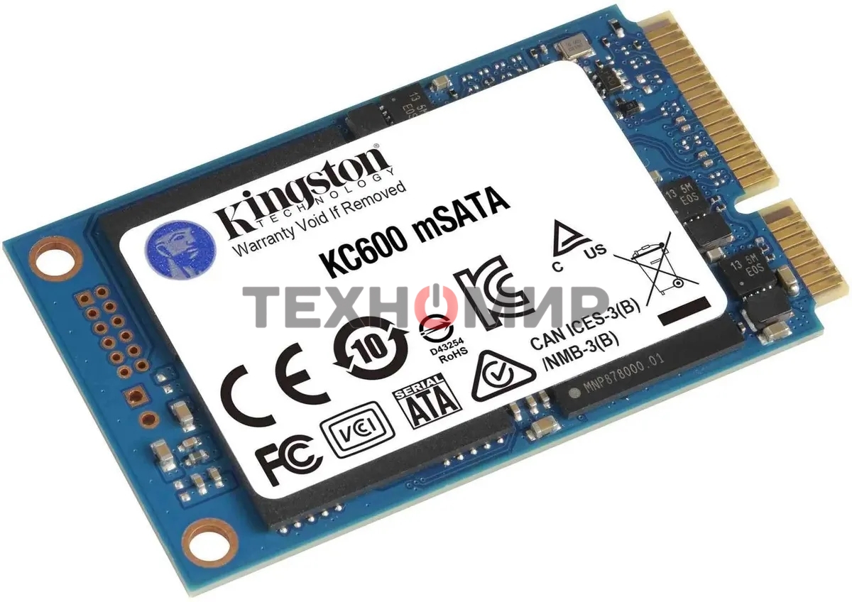 Накопитель SSD Kingston KC600, 1Tb, mSATA, R/W 550/520
