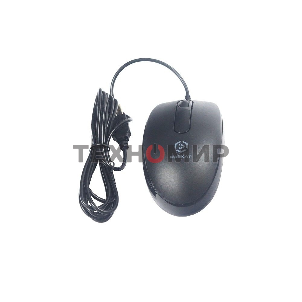 Мышь проводная Raskat M015 черный, 1000 dpi, USB, кнопки - 3