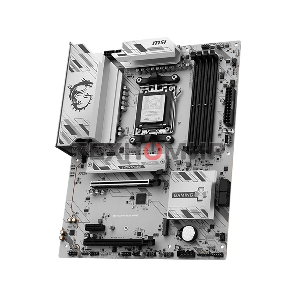 Материнская плата MSI B850 GAMING PLUS WIFI6E, AM5, AMD B850, 4xDDR5, 4xSATA, 2xM.2, 1xPCIe 4.0 x16, 1xPCIe 4.0 x4, 1xPCIe 3.0 x1, 1xDP, 1xHDMI, 1x2.5Gb LAN, Wi-Fi 6E, Bluetooth 5.3, 1xUSB-C 10Gbps, 3xUSB-A 10Gbps, 4xUSB-A 5Gbps, 2x3.5 мм, 7.1, ATX