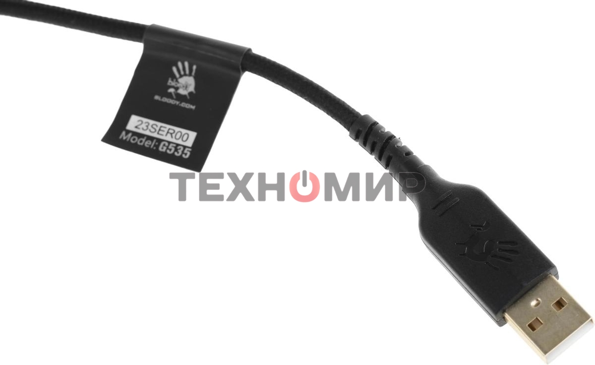 Гарнитура проводная с микрофоном A4Tech Bloody G535 черный/серебристый 2м мониторные USB оголовье (G535 (BLACK+SILVER) USB)