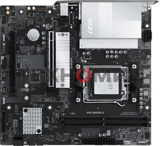 Материнская плата MSI PRO B850M-G, AM5, AMD B850, 2xDDR5, 4xSATA, 2xM.2, 1xPCIe 5.0 x16, 1xPCIe 4.0 x4, 1xDP, 1xHDMI, 1x5Gb LAN, 1xUSB-C 5Gbps, 3xUSB-A 5Gbps, 2xUSB-A 2.0, 3x3.5 мм, 7.1, mATX