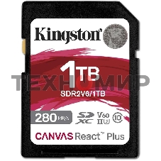 Флеш карта SDXC Kingston SDR2V6/1Tb Canvas React Plus w/o adapter 1Tb