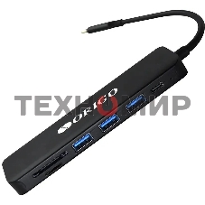 USB-концентратор ORIGO USB-C, 3xUSB 3.0, 1xUSB-C/PD 3.0, 1xHDMI, слот SD/TF/microSD