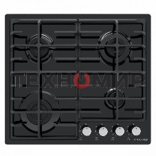 Газовая варочная панель Maunfeld EGHE.64.6CB/G, 4 конфорки, эмалированная сталь, черный