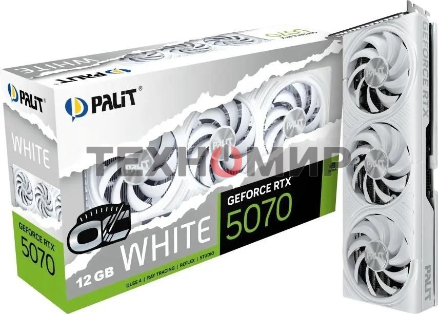Видеокарта Palit NVIDIA GeForce RTX 5070 PA-RTX 5070 белый OC 12ГБ GamingPro, GDDR7