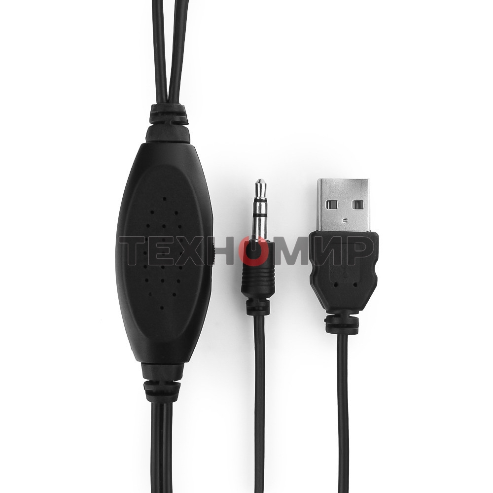 Акустическая система Gembird SPK-204, черный МДФ,2х3 Вт, регулятор громкости, USB