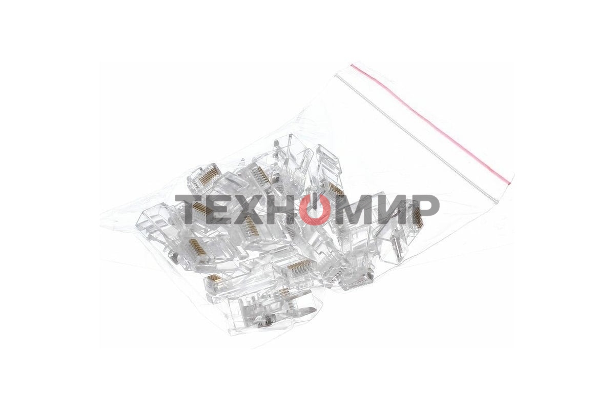 Коннектор VCOMRJ-45 (8P8C) для UTP кабеля 5 кат. 20 шт в пакете