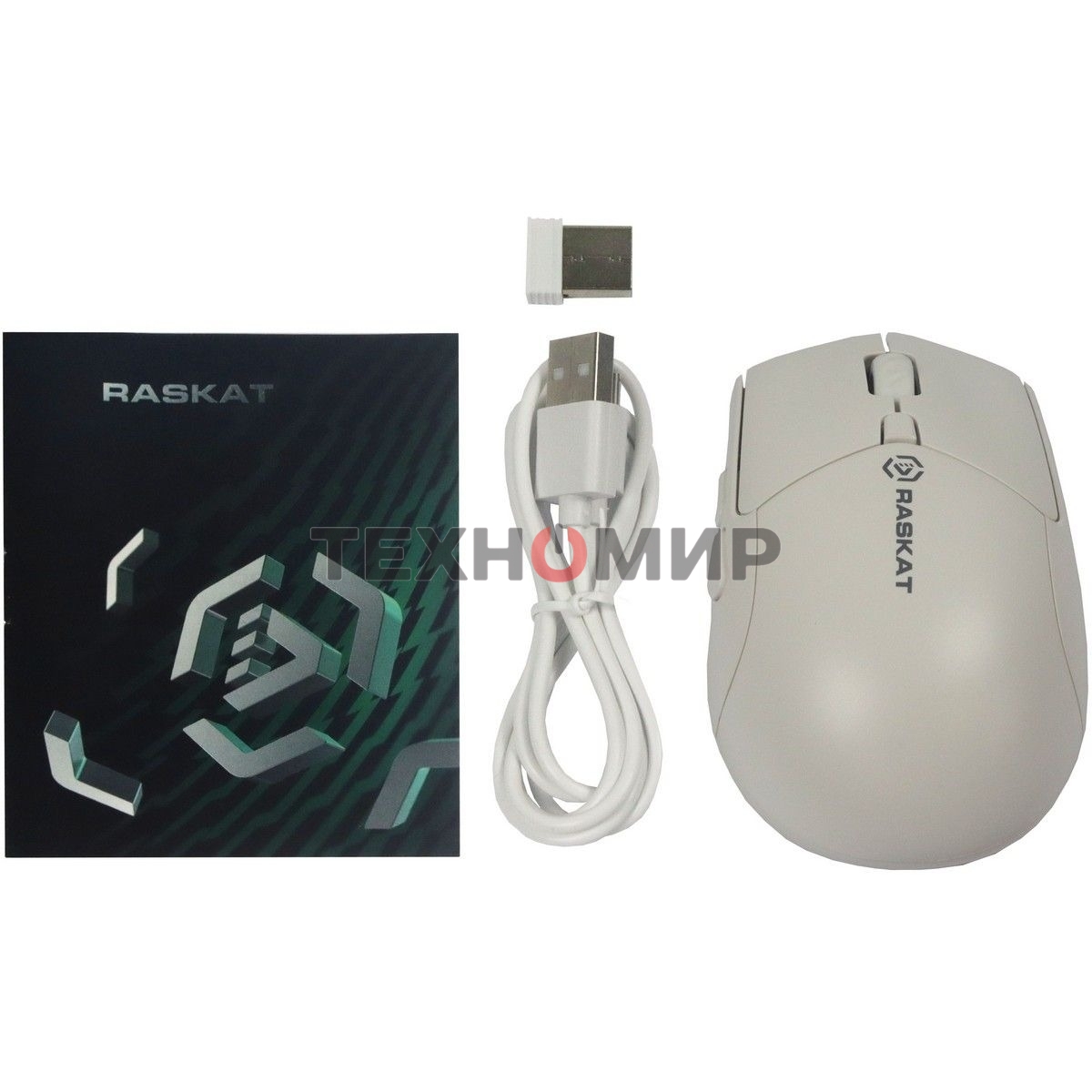 Мышь беспроводная Raskat M007WB белый, 2400 dpi, радиоканал, Bluetooth, USB, кнопки - 6