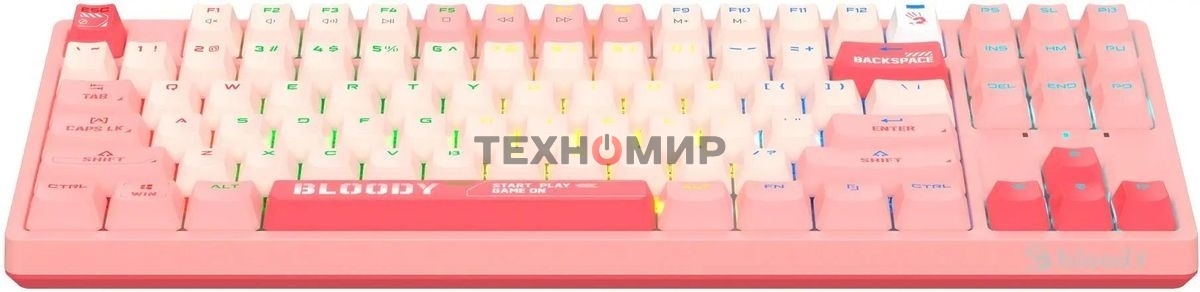 Клавиатура проводная A4Tech Bloody S87 Energy (S87 USB ENERGY PINK) USB розовый