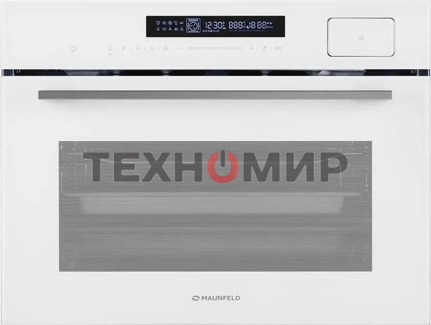Духовой Шкаф электрический с паром Maunfeld MCMO5016STGW, 50л, дверца с 2 стеклами, белый