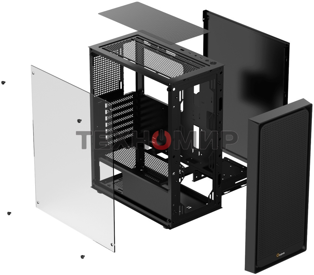 Компьютерный корпус Ocypus Gaммa C50 без БП черный (Gaммa-C50-BKG000XX-GL)