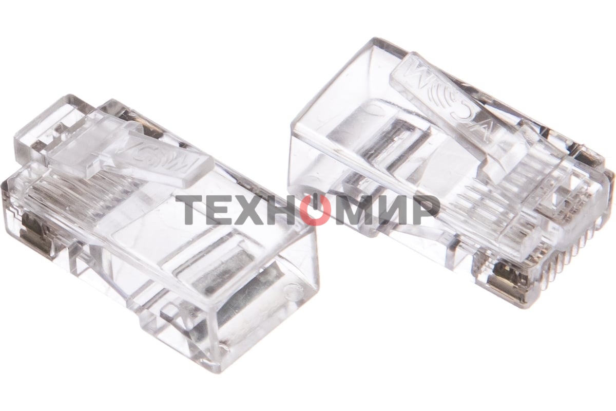Коннектор VCOMRJ-45 (8P8C) для UTP кабеля 5 кат. 20 шт в пакете