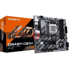 Материнская плата Gigabyte B840M DS3H, AM5, AMD B840, 4xDDR5, 4xSATA, 2xM.2, 1xPCIe 4.0 x16, 1xPCIe 3.0 x4, 2xDP, 1xHDMI, 1x2.5Gb LAN, 3xUSB-A 5Gbps, 8xUSB-A 2.0, 1xUSB-C 5Gbps, 3x3.5 мм, 7.1, mATX