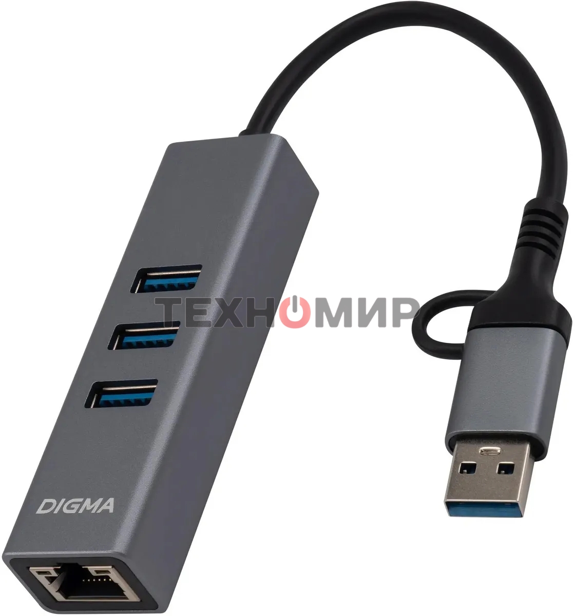 Сетевой адаптер Gigabit Ethernet Digma DLA-GEUCH3 USB 3.0