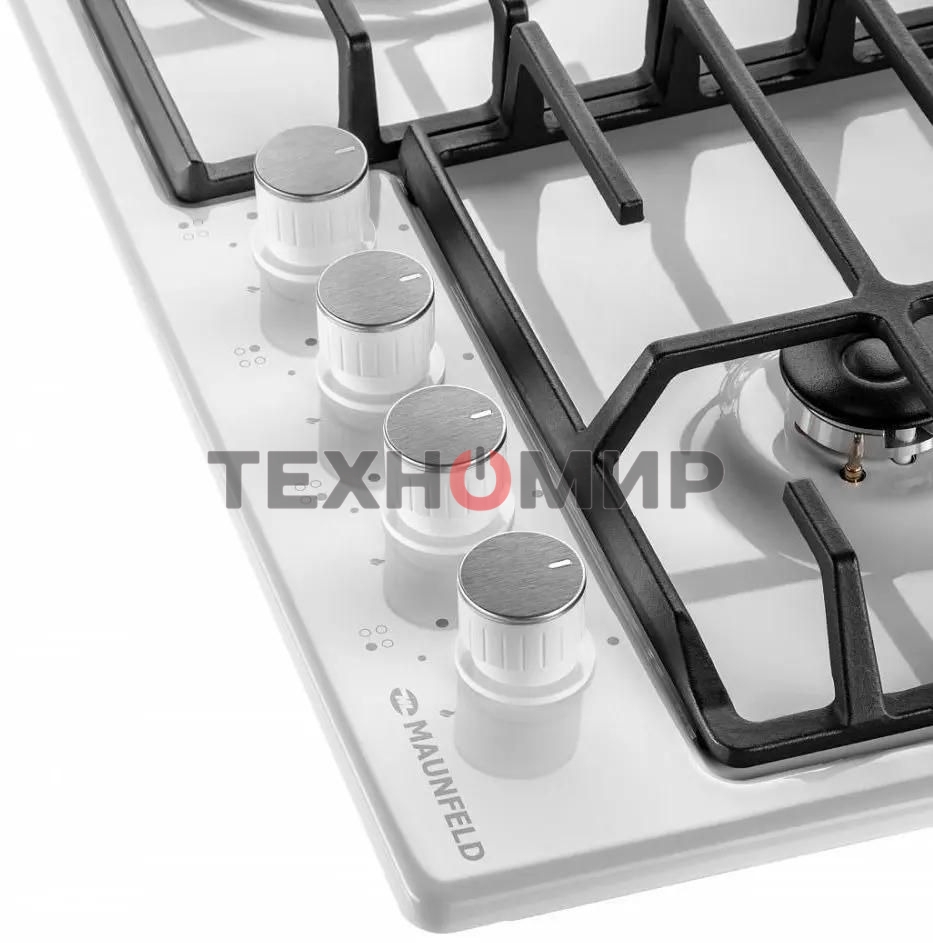 Газовая варочная панель Maunfeld EGHE.64.6CW/G, 4 конфорки, эмалированная сталь, белый