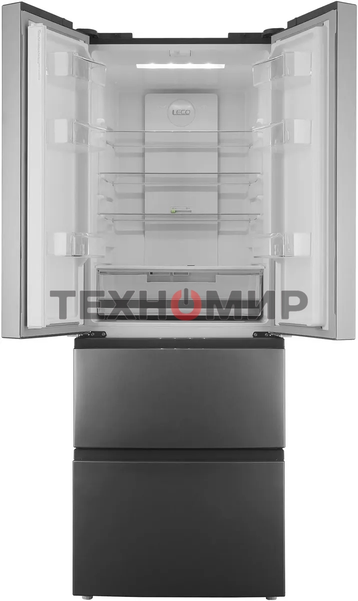 Холодильник Hyundai CM40043F нержавеющая сталь трехкамерный 224/113 л морозилка снизу, No Frost, Side by Side