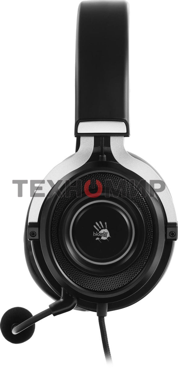 Гарнитура проводная с микрофоном A4Tech Bloody G535 черный/серебристый 2м мониторные USB оголовье (G535 (BLACK+SILVER) USB)