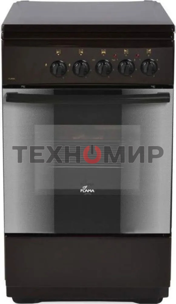 Плита комбинированная Flama RK 2211 B черный, конфорок 2 газовых и 2 электрических, духовка 50 л, 50 см x 85 см x 60 см