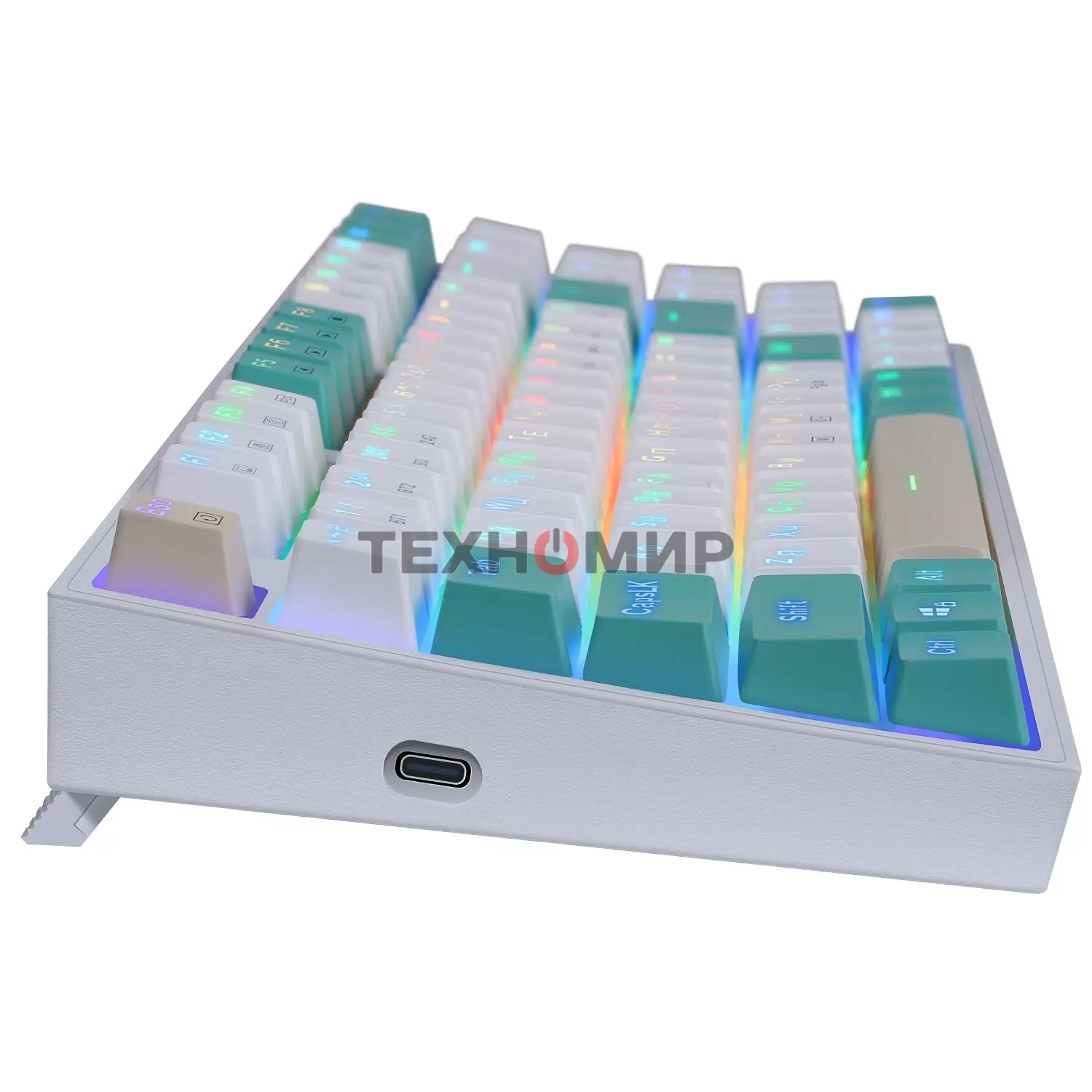 Клавиатура беспроводная Defender REDRAGON VEIGAR USB, Bluetooth/Радиоканал, бело-голубая