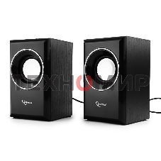 Акустическая система Gembird SPK-204, черный МДФ,2х3 Вт, регулятор громкости, USB