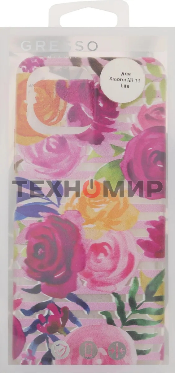 Чехол (клип-кейс) Gresso Air, для Xiaomi Mi 11 Lite, прозрачный/рисунок gr17aaae9767
