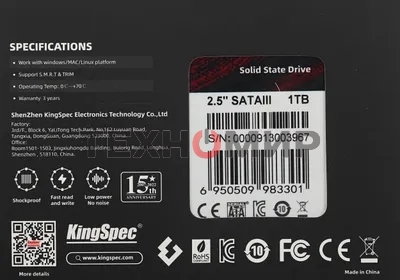 Накопитель SSD KingSpec P3-1Tb, 1Tb, SATA, 2.5