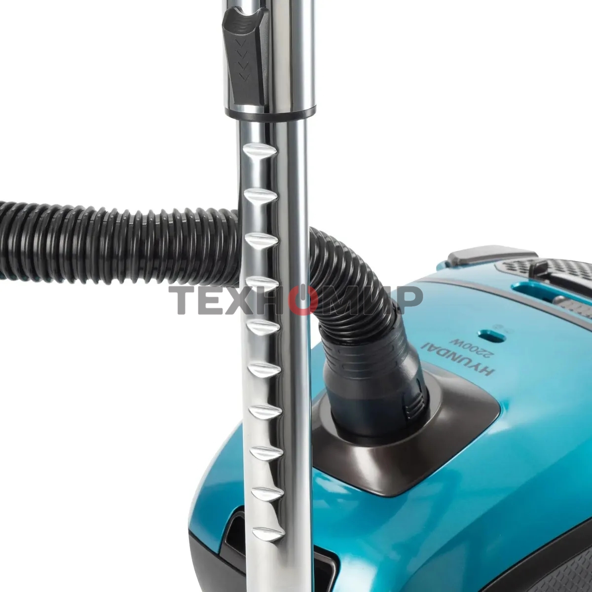 Пылесос Hyundai HYV-B4990 бирюзовый/черный, 400/2220 Вт, уборка сухая, пылесборник мешок, 2.5 л (в компл.:1мешок)