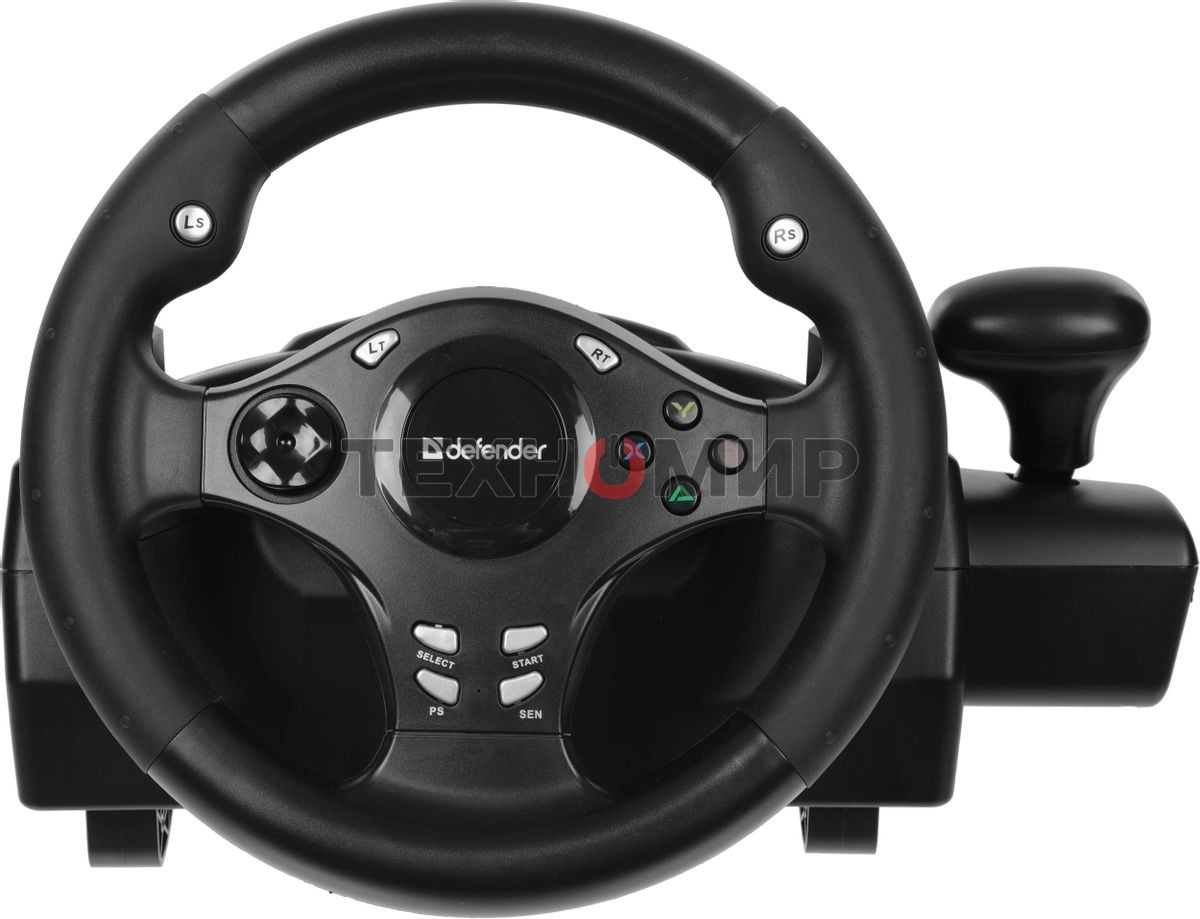 Игровой руль DEFENDER (64067) Rager черн,PC/PS/Xbox/Switch,педали