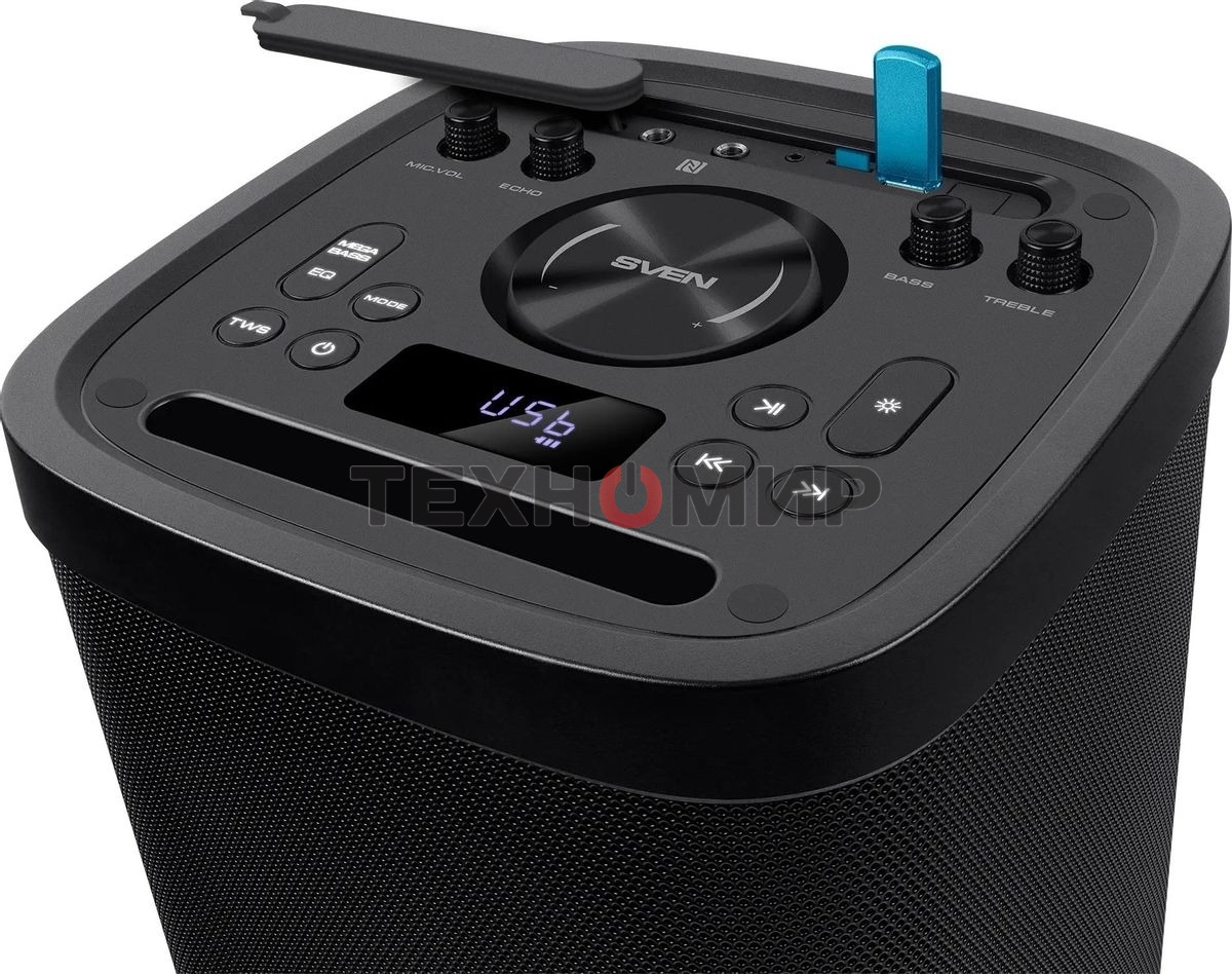 Колонка порт. Sven АС PS-930 черный 150W 1.0 BT/3.5Jack 7200mAh (SV-022402)