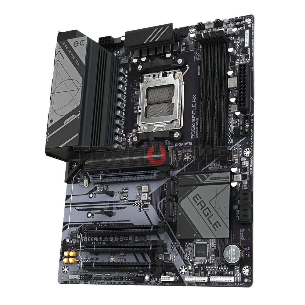 Материнская плата GIGABYTE B650 EAGLE AX (V1.1), AM5, AMD B650, 4xDDR5, 4xSATA, 3xM.2, 1xPCI-E 4.0 x16, 3xPCI-E 3.0 x1, 1xHDMI, 1xDP, 1x 1Gb LAN, 2xUSB 3.2 Gen 2, 1xUSB 3.2 Gen 1, 6xUSB 2.0, 3x3.5 мм, 7.1, Standard-ATX
