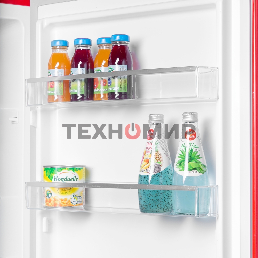 Холодильник Maunfeld MFF186NFRR красный двухкамерный 180/70л морозилка снизу