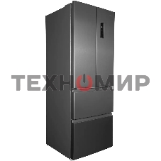 Холодильник Hyundai CM40043F нержавеющая сталь трехкамерный 224/113 л морозилка снизу, No Frost, Side by Side