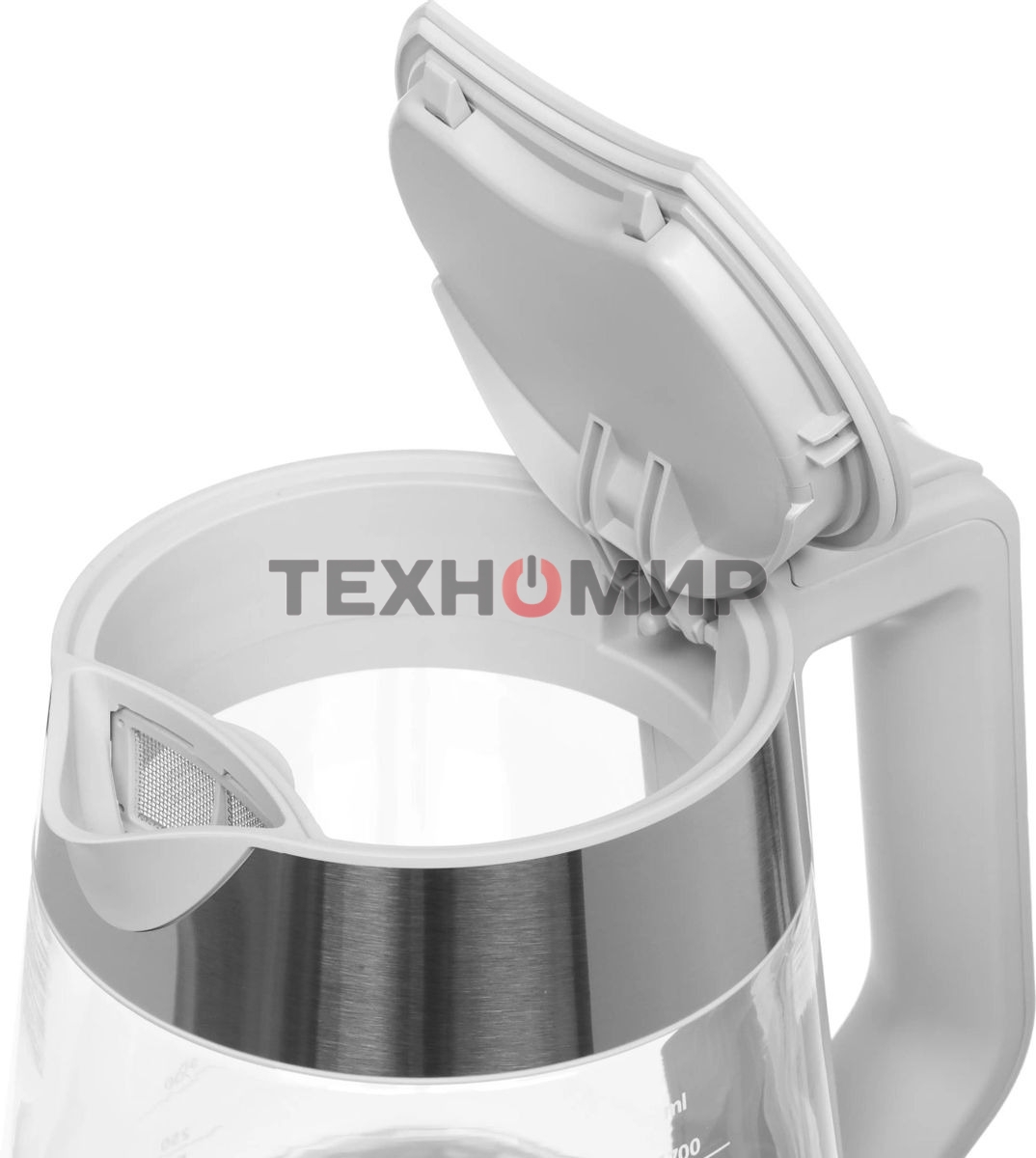 Чайник электрический Haier HK-500 1.7л. 2200Вт серый/белый корпус: стекло/пластик (TD0029955RU)