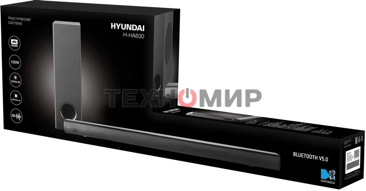 Микросистема Hyundai H-HA630 черный 150Вт FM USB BT SD/MMC/MS