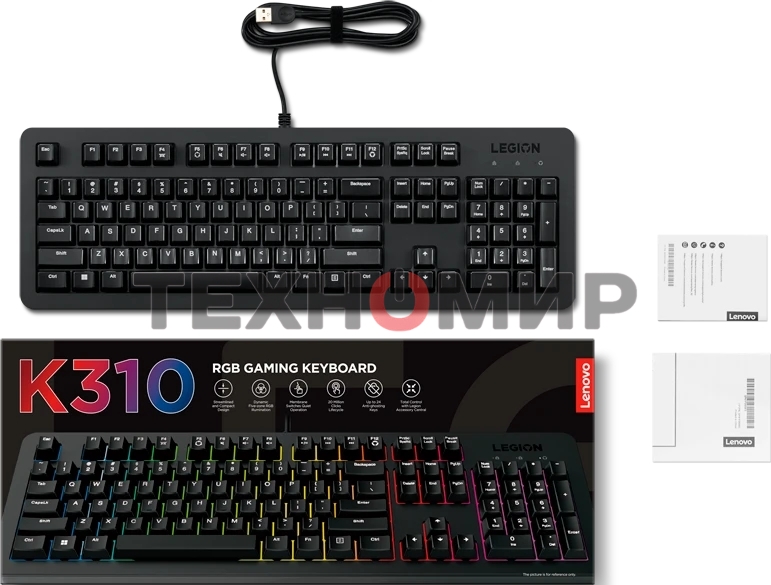 Клавиатура Lenovo Legion K310 проводная, USB Type-A, чёрный