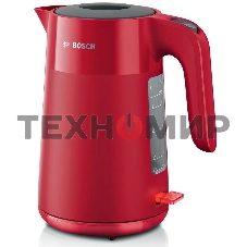Чайник электрический Bosch TWK 2M164, 1.7 л, красный