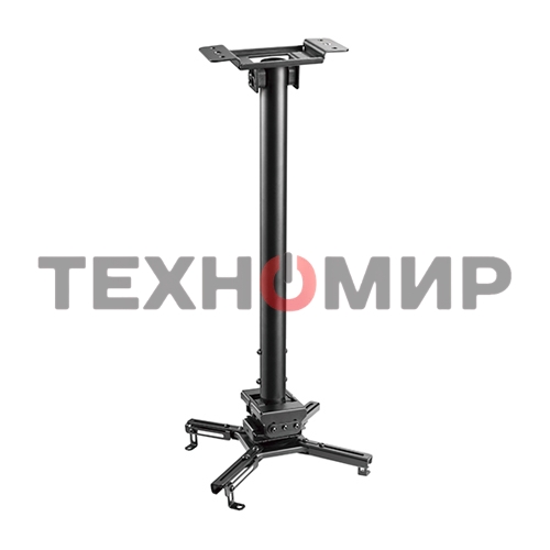 Потолочный комплект для проектора Wize Pro PRH35A крепления+штанги 60-90 см +площадки к потолку для проектора, расстояние между крепежными отверстиями 470мм,наклон +/-20°, поворот +/- 8°,вращение 360°,монтаж на наклонный потолок,до 35кг,черный