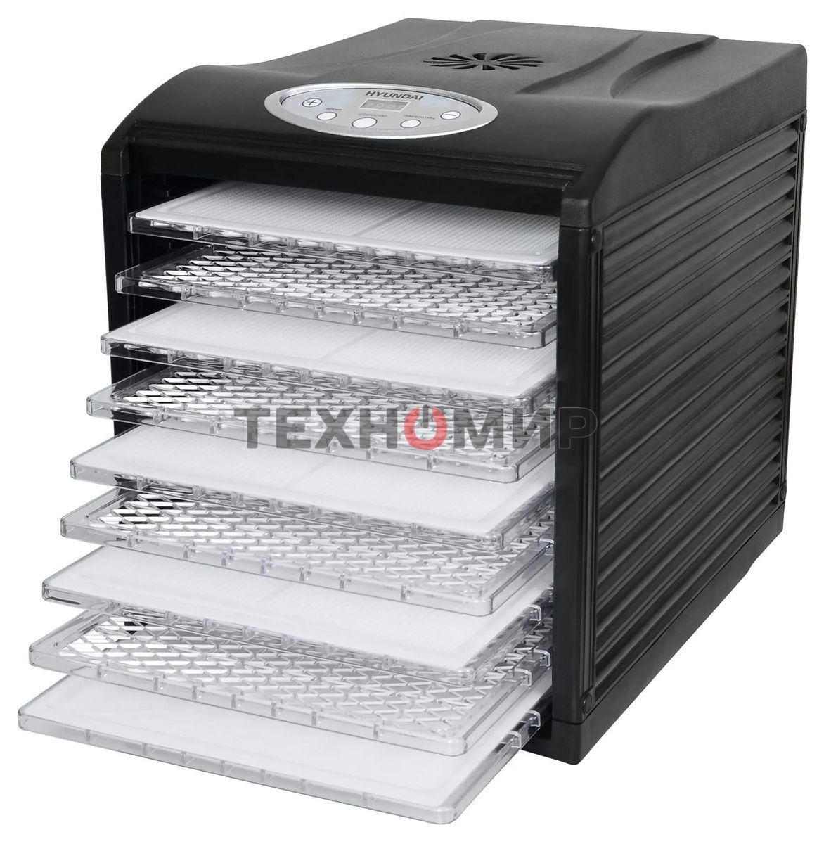 Сушка для фруктов и овощей Hyundai HYFD-P1801 18под. 700 Вт, черный