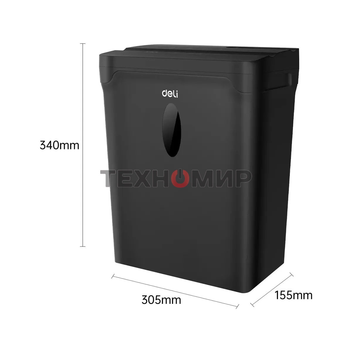 Шредер Deli ET015 черный (секр.P-4) фрагменты 5лист. 10лтр. пл.карты