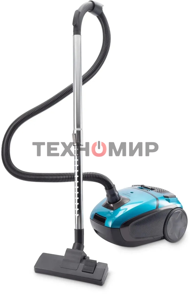 Пылесос Hyundai HYV-B4990 бирюзовый/черный, 400/2220 Вт, уборка сухая, пылесборник мешок, 2.5 л (в компл.:1мешок)