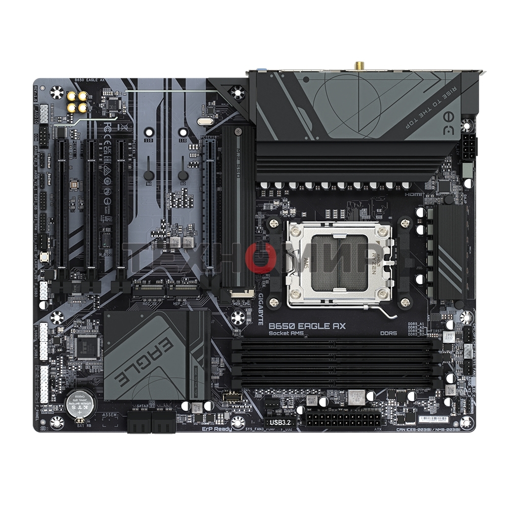 Материнская плата GIGABYTE B650 EAGLE AX (V1.1), AM5, AMD B650, 4xDDR5, 4xSATA, 3xM.2, 1xPCI-E 4.0 x16, 3xPCI-E 3.0 x1, 1xHDMI, 1xDP, 1x 1Gb LAN, 2xUSB 3.2 Gen 2, 1xUSB 3.2 Gen 1, 6xUSB 2.0, 3x3.5 мм, 7.1, Standard-ATX
