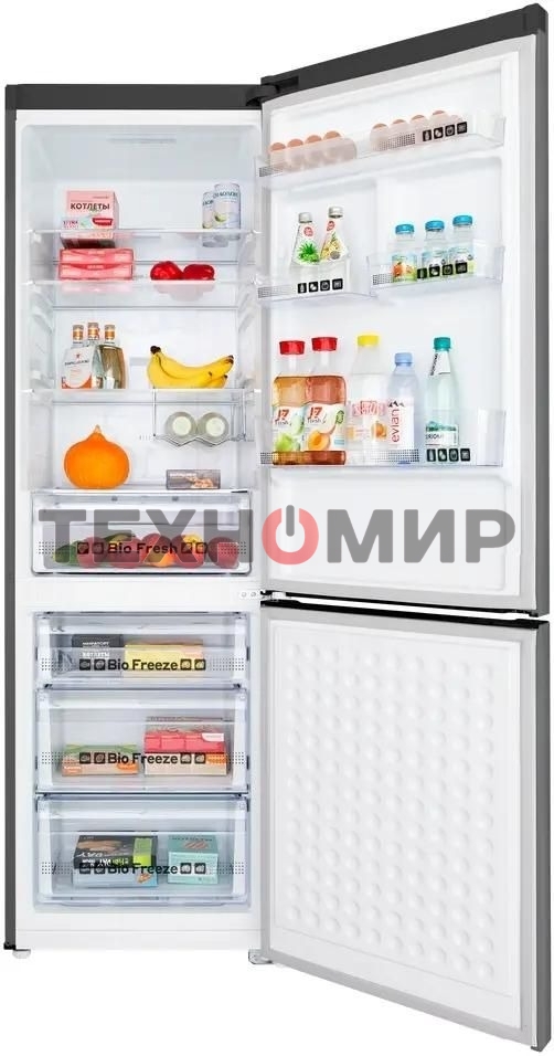 Холодильник Maunfeld MFF195NFIX10 нержавеющая сталь двухкамерный 252/98л морозилка снизу, No Frost