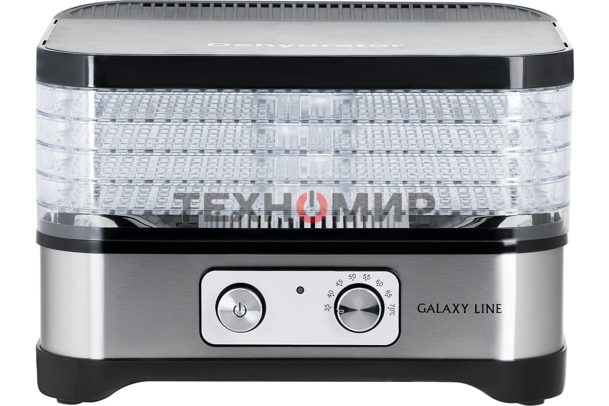 Сушилка для овощей и фруктов Galaxy Line GL 2639, черный с серебристым, с механическим управлением, 500 вт
