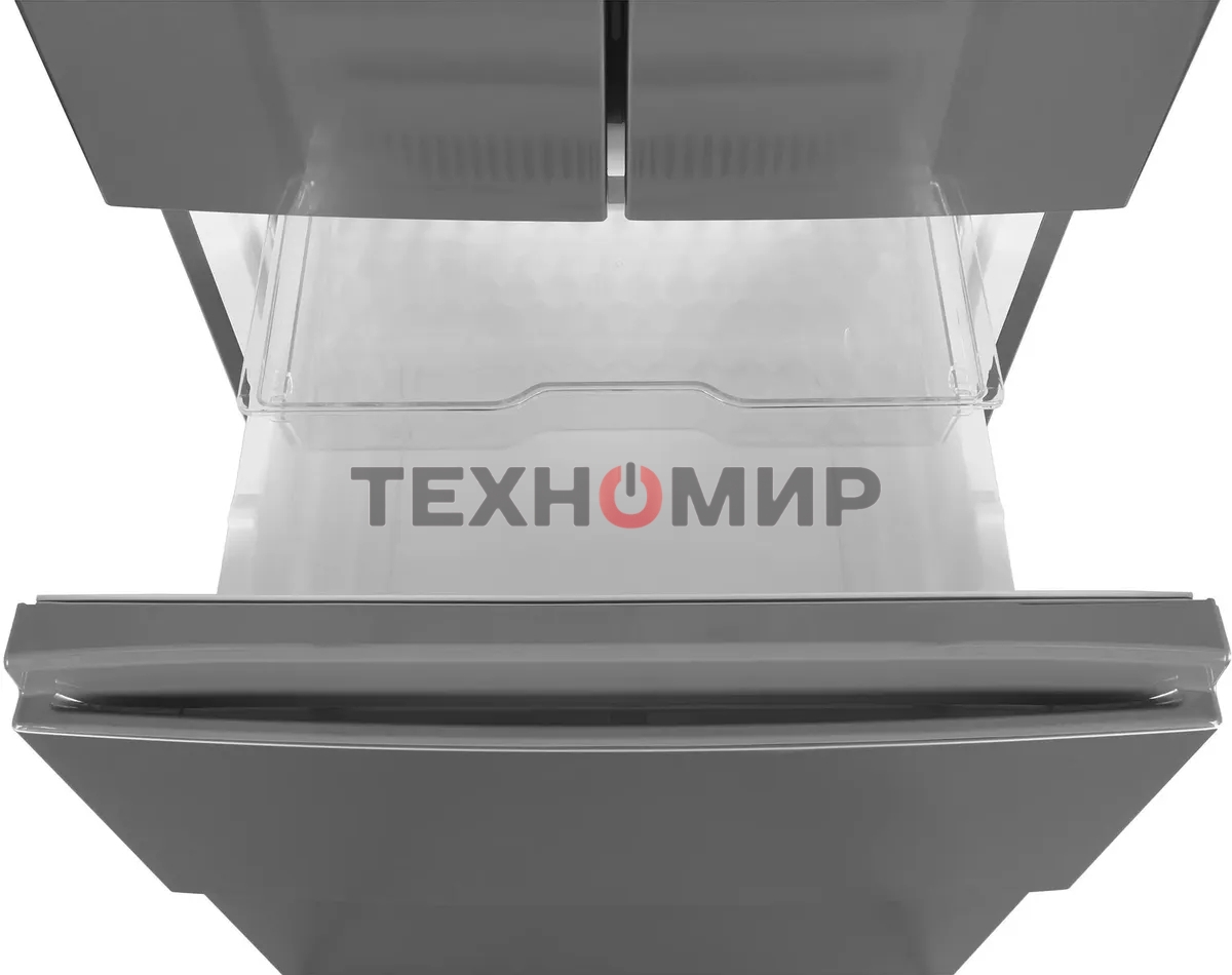 Холодильник Hyundai CM40043F нержавеющая сталь трехкамерный 224/113 л морозилка снизу, No Frost, Side by Side