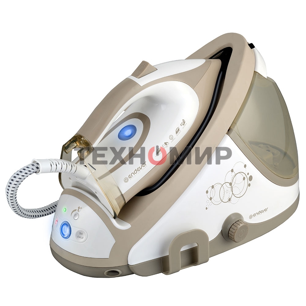 Парогенератор электрический Endever Delta-400, белый/бежевый, мощность 2600 Вт, пост. подача пара 140 г/мин, макс. паровой удар до 400 г/мин