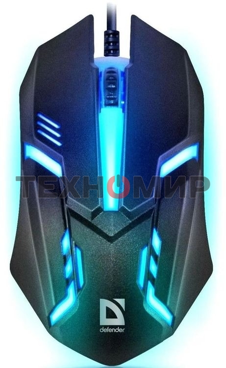 Мышь проводная Defender Hit MB-550 черный, 1600 dpi, USB, кнопки - 4