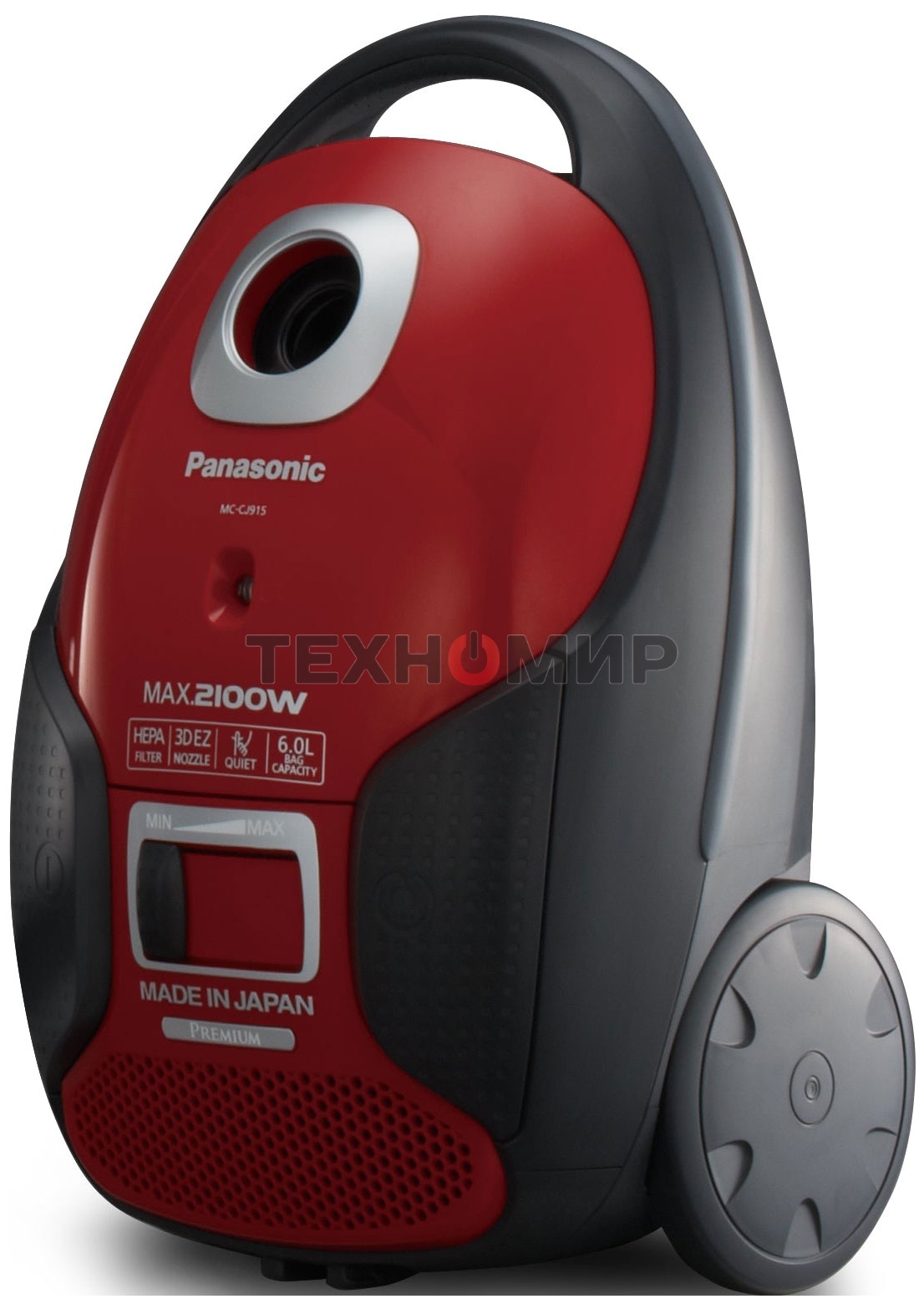Пылесос Panasonic MC-CJ915R красный, 380 Вт/2100 Вт, уборка сухая, пылесборник мешок 6 л