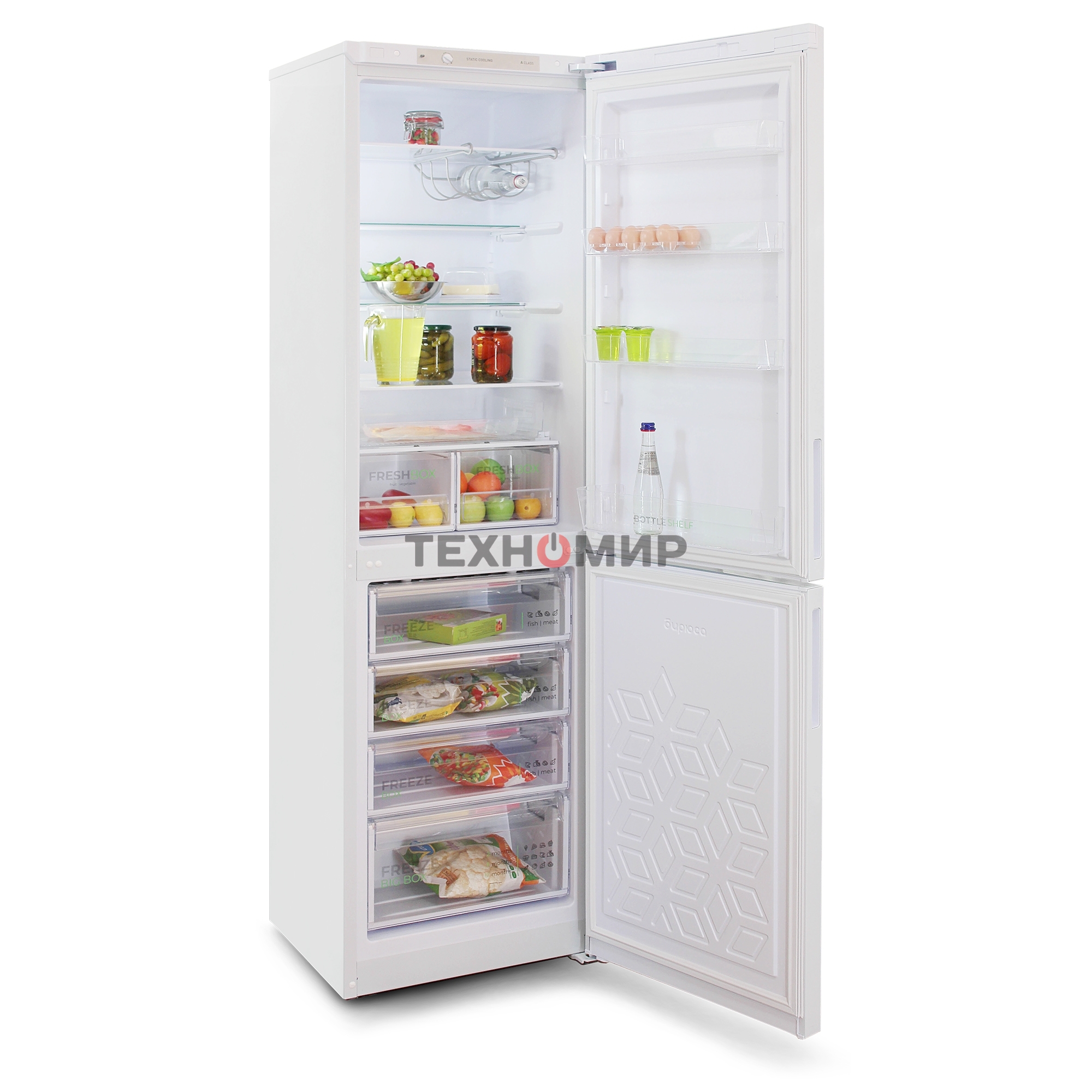 Холодильник Бирюса 6149 белый двухкамерный 245/135 л морозилка снизу, автоматическое оттаивание
