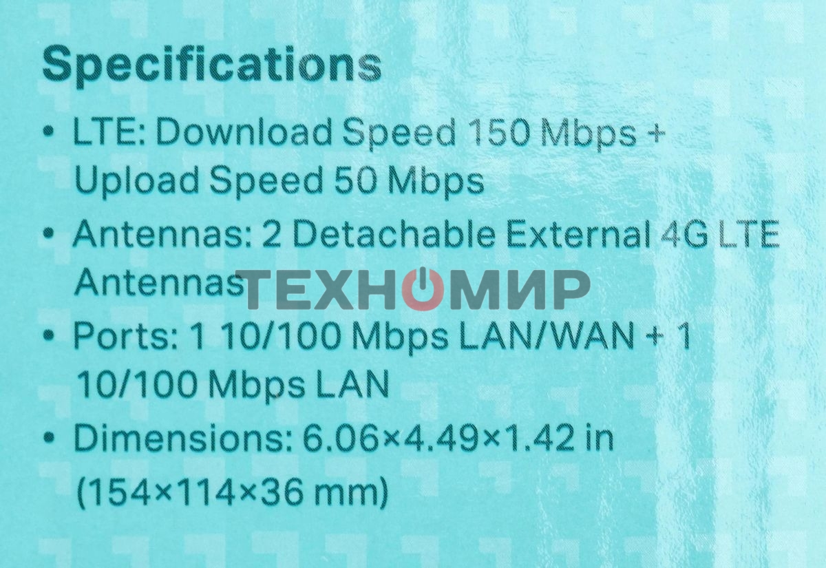 Роутер беспроводной TP-Link TL-MR100 N300 10/100BASE-TX/4G(3G) cat.4 черный